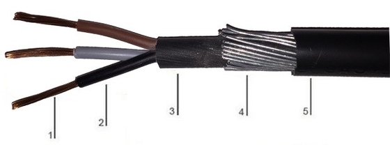 La CINA 0.6 / 1 cavi isolati del conduttore del rame di chilovolt PVC con il cavo elettrico corazzato galvanizzato del filo di acciaio fornitore