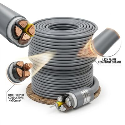 Cavo LSZH a bassa emissione di fumo e privo di alogeni con isolamento in PVC 0.6/1kV 4 conduttori 4x50mm2 ignifugo fornitore