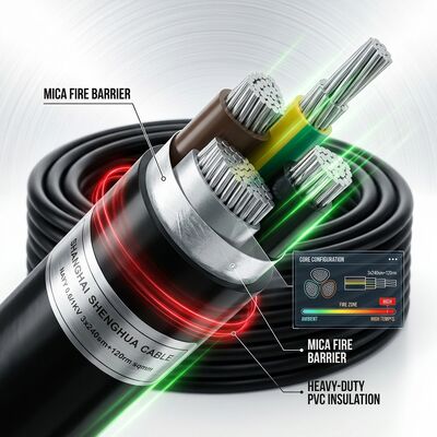 Fire Resistant PVC Insulated Power Cable 0.6/1kV 3 Core 3x25mm2 Emergency Circuit fornitore