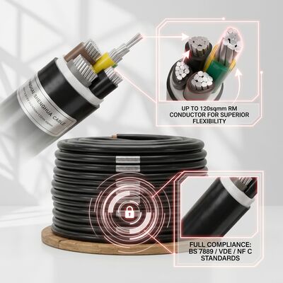 BS 7889 VDE NF C Standard PVC Insulated Cable 0.6/1kV 5 Core 5x16mm2 Export fornitore