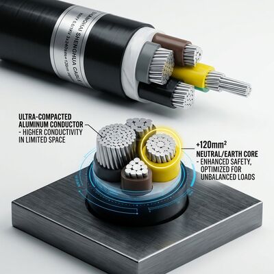 UV Resistant PVC Insulated Power Cable 0.6/1kV 4x35mm2 Aerial Overhead Outdoor Use fornitore