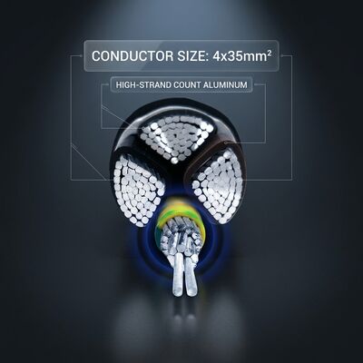 UV Resistant PVC Insulated Power Cable 0.6/1kV 4x35mm2 Aerial Overhead Outdoor Use fornitore