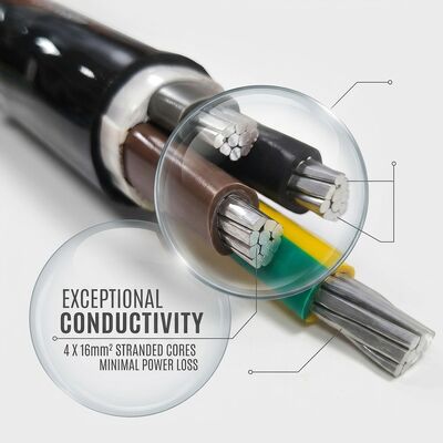 High Temperature XLPE Insulated PVC Sheathed Cable 0.6/1kV 4x16mm2 Power Station fornitore