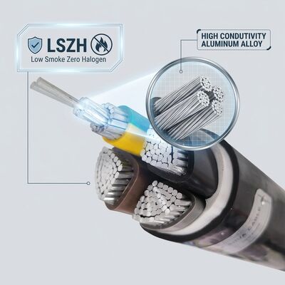 Cavo LSZH a bassa emissione di fumo e privo di alogeni con isolamento in PVC 0.6/1kV 4 conduttori 4x50mm2 ignifugo fornitore