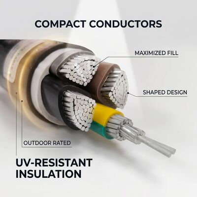 UV Resistant PVC Insulated Power Cable 0.6/1kV 4x35mm2 Aerial Overhead Outdoor Use fornitore
