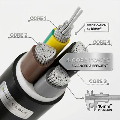 High Temperature XLPE Insulated PVC Sheathed Cable 0.6/1kV 4x16mm2 Power Station fornitore
