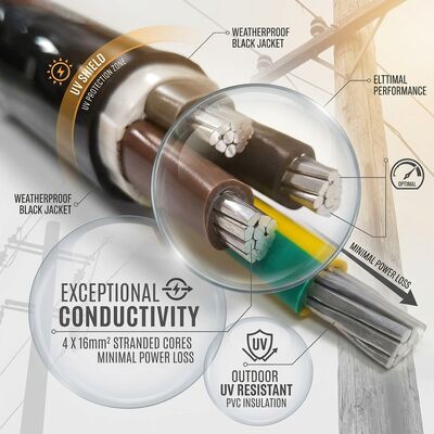 NYY 4x50mm2 Weather Resistant PVC Insulated Cable Aerial Installation 0.6/1kV IEC60502 fornitore