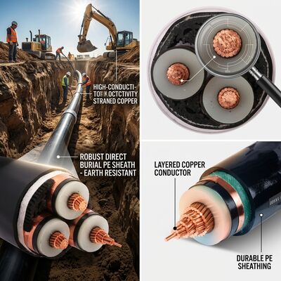 Cavo di alimentazione interrato diretto con guaina in PE e isolamento in XLPE 0,6/1kV fornitore